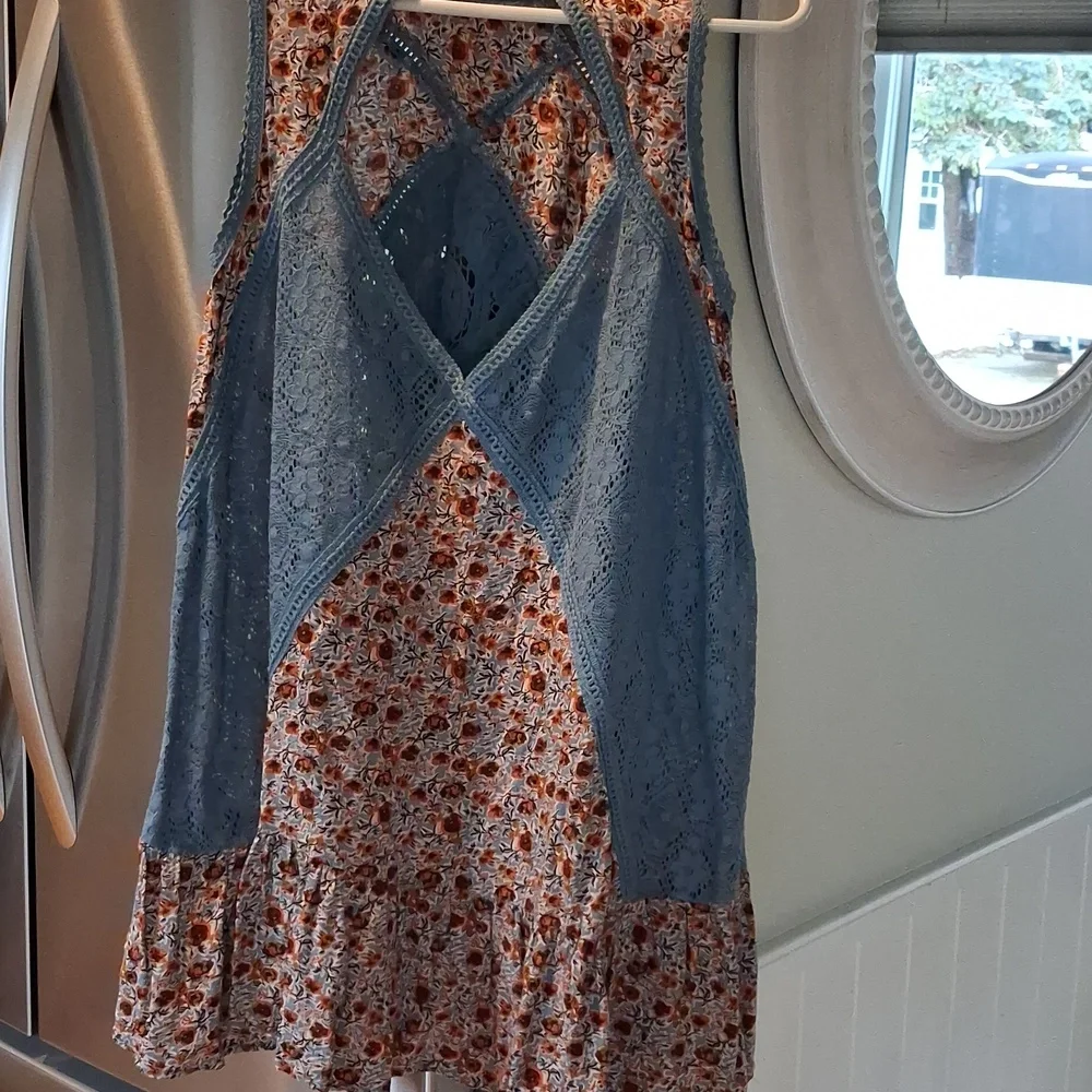 Umgee Blue Lace Floral Dress - Picture 3 of 3